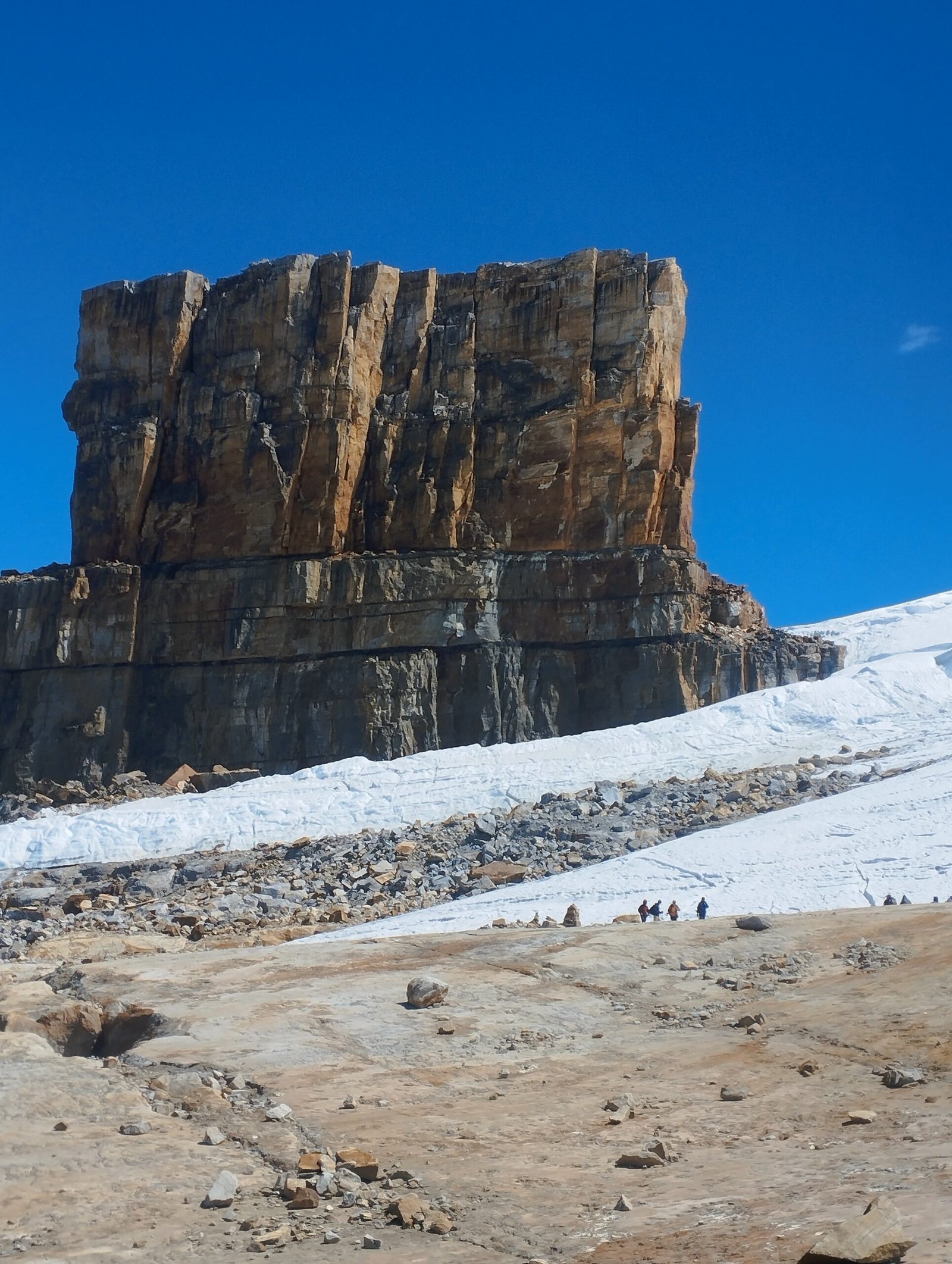 Landscape of Pulpito del diablo at Sierra Nevada del Cocuy in the Colombian Andes under a very blue sky